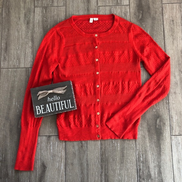 Anthropologie Sweaters - Anthropologie Moth Lightweight Cardigan Orange